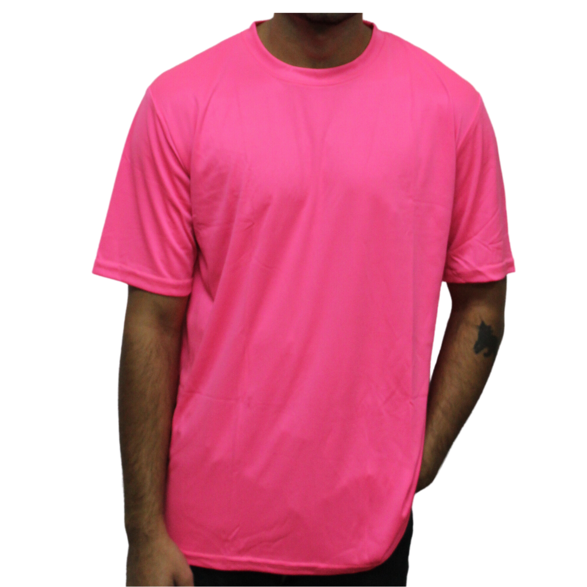 Adult Polyester Short Sleeve T-Shirt - Pink, 2X- Large image