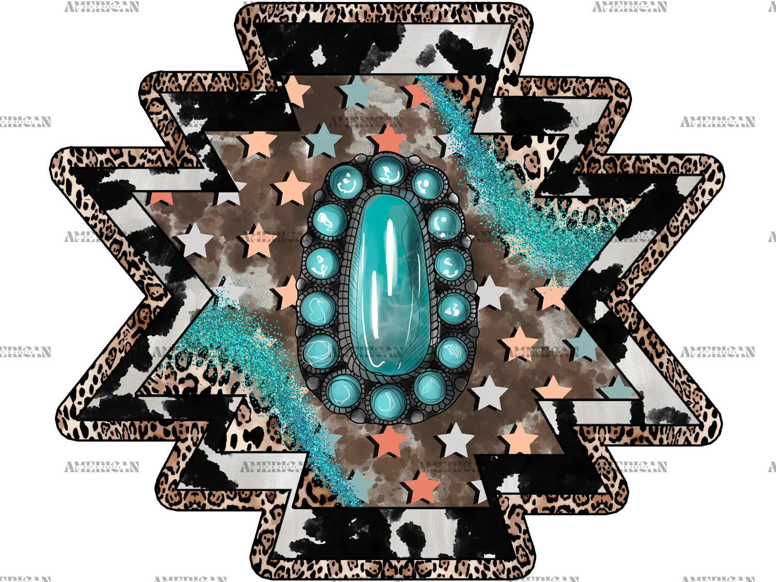 Aztec_Cowhide_Turquoise