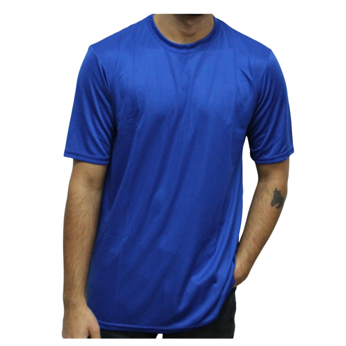 Adult Polyester Short Sleeve T-Shirt - Blue, Small image