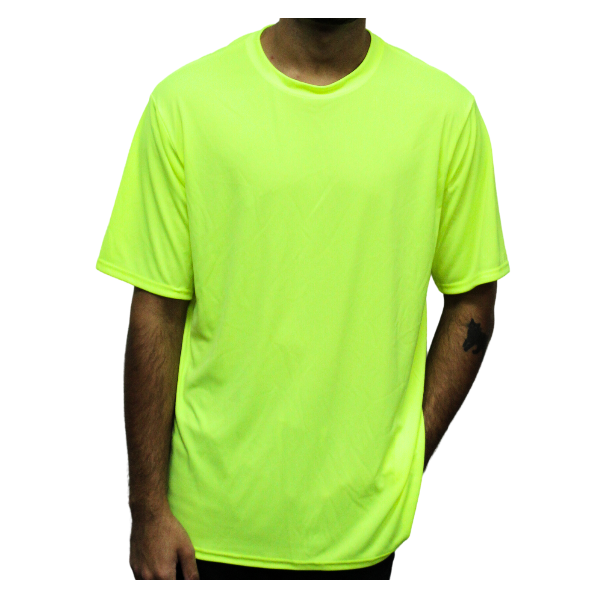 Adult Polyester Short Sleeve T-Shirt - Neon Yellow, X- Large image