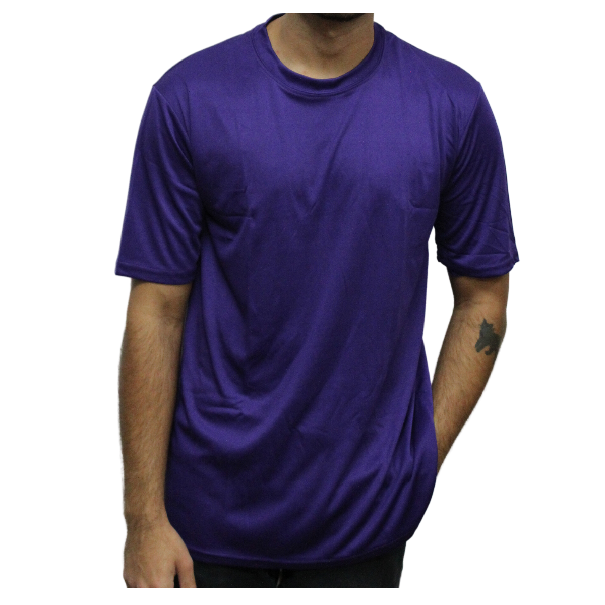 Adult Polyester Short Sleeve T-Shirt - Purple, X- Large image